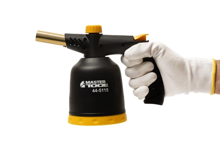 Лампа газова паяльна MASTERTOOL п'єзопідпал/обертання 360° Ø 20.2 мм/1300°С 1.7 кВт 123 г/год 44-5115 - Фото 3 Лампа газова паяльна MASTERTOOL п'єзопідпал/обертання 360° Ø 20.2 мм/1300°С 1.7 кВт 123 г/год 44-5115 - зображення 3