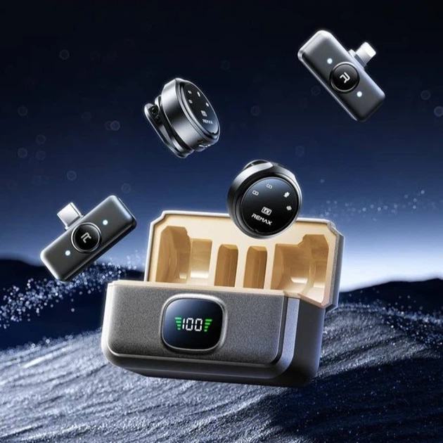 Бездротова мікрофонна система REMAX K22 dual-mic (iP/Type-C) Tarnish - изображение 3