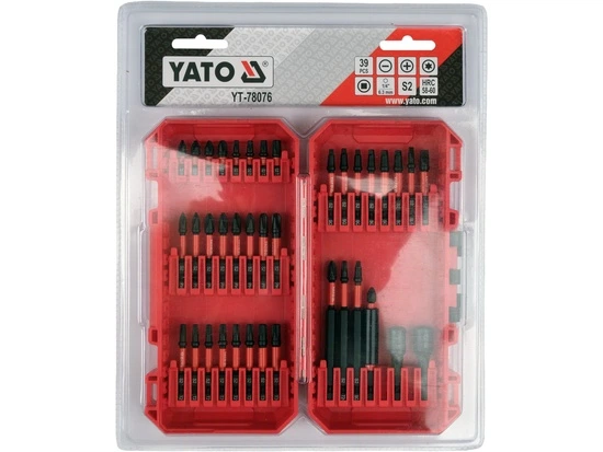 Насадки викруткі ударні YATO PH, SQ, Torx, SL магнітн тримачі з шпинделем 6-гранним 1/4", 39 шт [10] - изображение 6