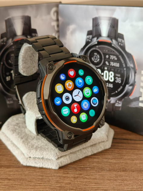 Чоловічий смарт-годинник T-REX Military Grade чорний спортивний два ремінці Bluetooth 5.0 Uwatch (404292) - Фото 7 Чоловічий смарт-годинник T-REX Military Grade чорний спортивний два ремінці Bluetooth 5.0 Uwatch (404292) - зображення 7