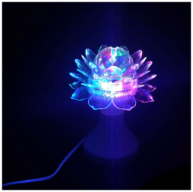 Светодиодный ночник проектор 220В 120мм RGB для внутреннего использования Кубок Лотос SQ-27281 - изображение 6