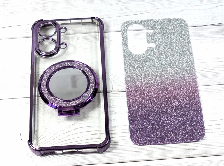 Чехол Luxury Case для Poco X8 Pro Max бампер с кольцом блестящий фиолетовый - изображение 5