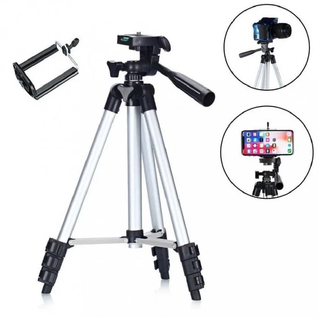 Штатив телескопічний TRIPOD 3120 для фотоапарата та смартфона, SEONTV, 35-103 см - зображення 2
