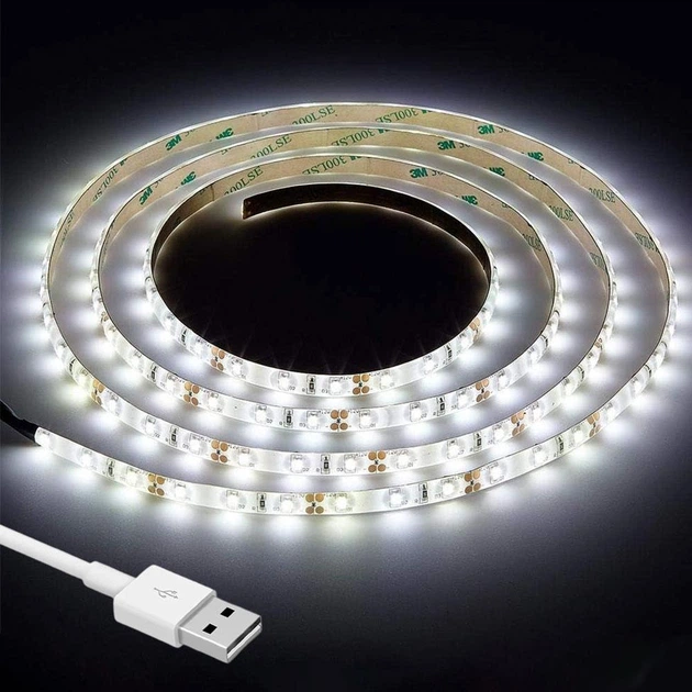 Світлодіодна стрічка від USB на 5 м, Біла - Фото 7 Світлодіодна стрічка від USB на 5 м, Біла - зображення 7