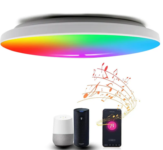 Розумний стельовий світильник 1DAL | Wi-Fi, RGBCW, 24W (SSLP24W) - Фото 3 Розумний стельовий світильник 1DAL | Wi-Fi, RGBCW, 24W (SSLP24W) - зображення 3