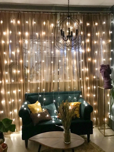 Гирлянда-штора «Водопад» 3×2 м 240 LED теплый свет с коннектором - Фото 1 Гирлянда-штора «Водопад» 3×2 м 240 LED теплый свет с коннектором - изображение 1