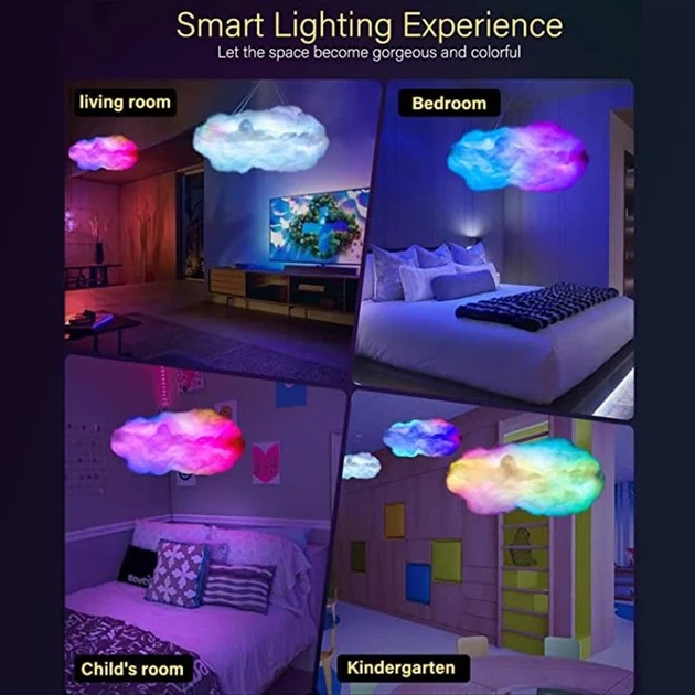 Светильник светодиодный Облако с RGB-подсветкой и пультом, питание USB - изображение 10