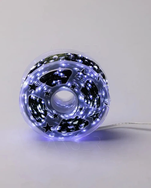 Гирлянда Grandio Роса 100 LED USB на проводе, 10 м, тёплый белый, IP65 - изображение 4