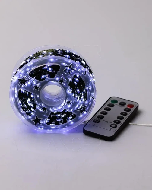 Гирлянда Grandio Роса 100 LED USB на проводе, 10 м, тёплый белый, IP65 - изображение 5