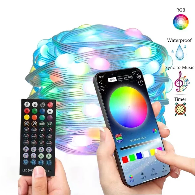 Уличная LED-гирлянда Digital 5M Smart с управлением через приложение Bluetooth - изображение 5