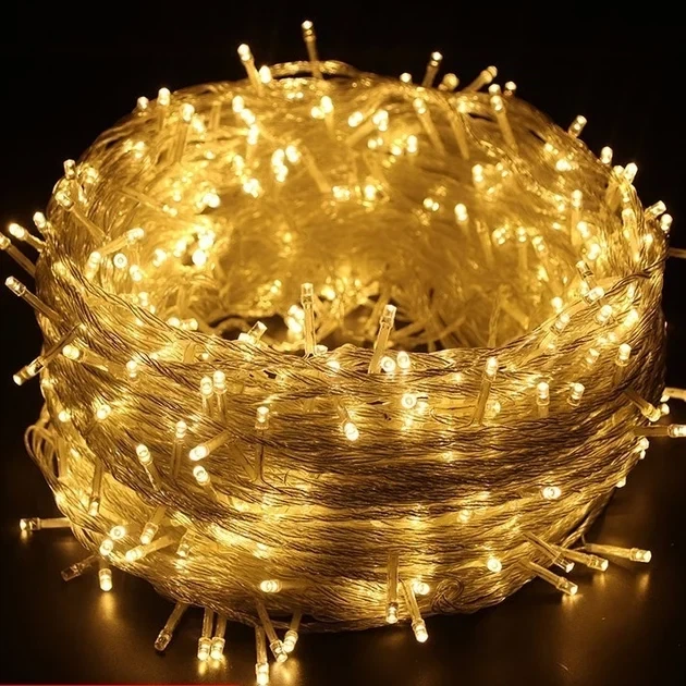 Гирлянда LED 500 ламп Asson на прозрачном проводе, тёплый белый свет - изображение 2