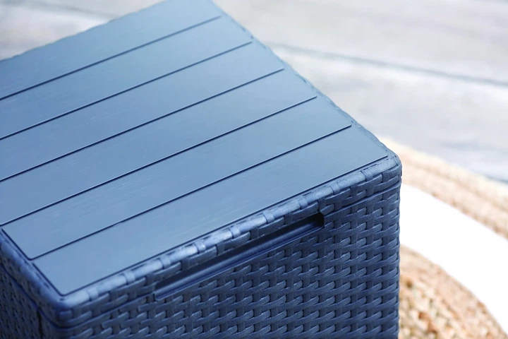 Садовый ящик-столик Keter Vigo Storage Box 37х37х37 см под ротанг, графитовый - Фото 9 Садовый ящик-столик Keter Vigo Storage Box 37х37х37 см под ротанг, графитовый - изображение 9