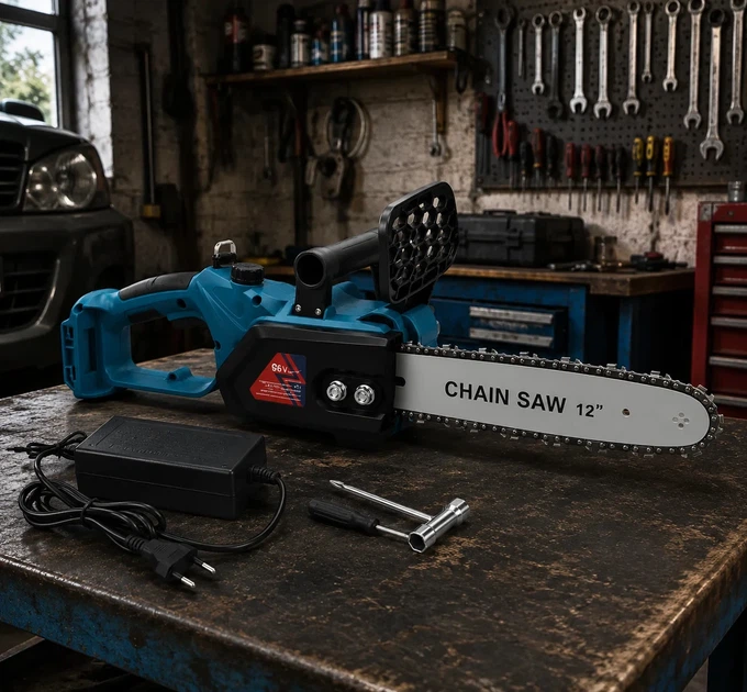 Акумуляторна пилка Domotec Chain Saw 12″/16″ 96V з двома змінними шинами - Фото 4 Акумуляторна пилка Domotec Chain Saw 12″/16″ 96V з двома змінними шинами - зображення 4