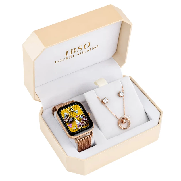 Подарочный набор Smart Miami Gift Box: смарт-часы, серьги, цепочка с кулоном - Фото 1 Подарочный набор Smart Miami Gift Box: смарт-часы, серьги, цепочка с кулоном - изображение 1