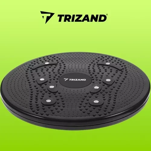 Диск для похудения Trizand 22186 фитнес-твистер с магнитами и выступами для массажа стоп 24,5 см нагрузка 90 кг Черный - изображение 5
