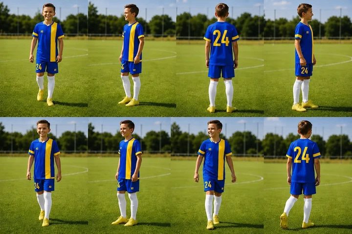 Детская футбольная форма X2 League футболка + шорты 100% полиэстер XL синий/желтый - изображение 5