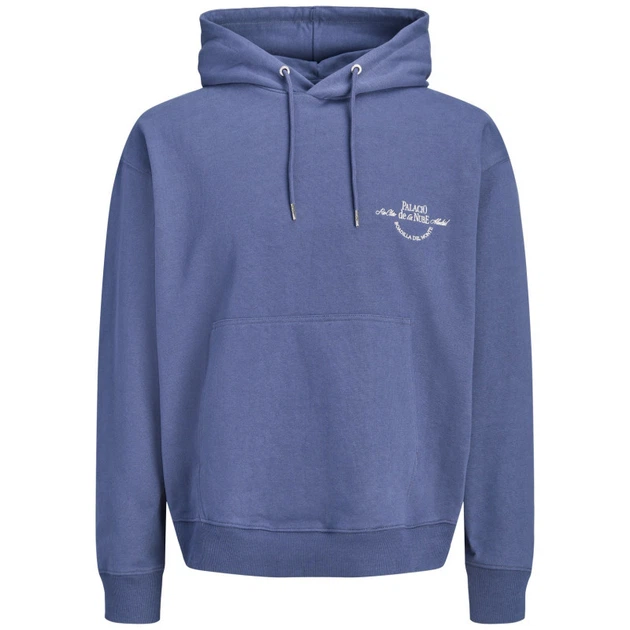 Худі JORCHAMBERI TYPO SWEAT HOOD Jack & Jones 12303031-Crown Blue L Фіолетовий (5715905254551) - изображение 7