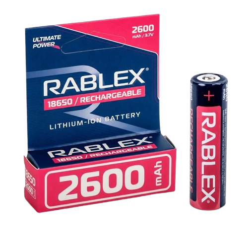 Акумулятор 18650 Rablex Li-ion 2600 мАг 3.7 В для ліхтарів Police - Фото 1 Акумулятор 18650 Rablex Li-ion 2600 мАг 3.7 В для ліхтарів Police - зображення 1