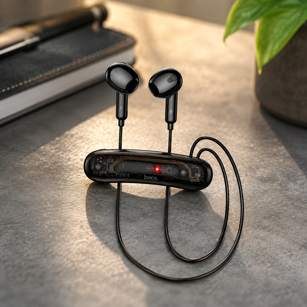 Наушники Bluetooth Hoco ES77 Graceful Black с длительным временем работы и качественным звуком для активных пользователей - изображение 3