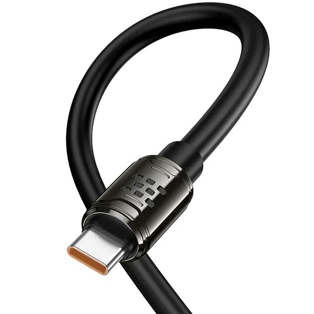 Кабель Hoco U143 Joy 5A Type-C черный с LED-индикатором усиленная сердцевина 6 мм для быстрой зарядки - изображение 7