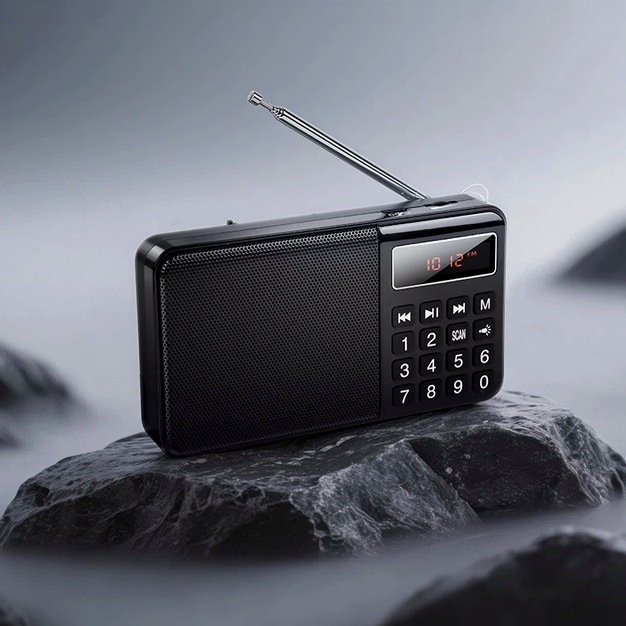 Портативное радио Hoco HI50 Bluetooth 5.3 FM AM с динамиком 5 Вт аккумулятор 1200 мАч черное - изображение 4