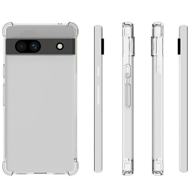 Прозрачный чехол для Google Pixel 7A с углами-амортизаторами с защитой камеры противоударный - изображение 4