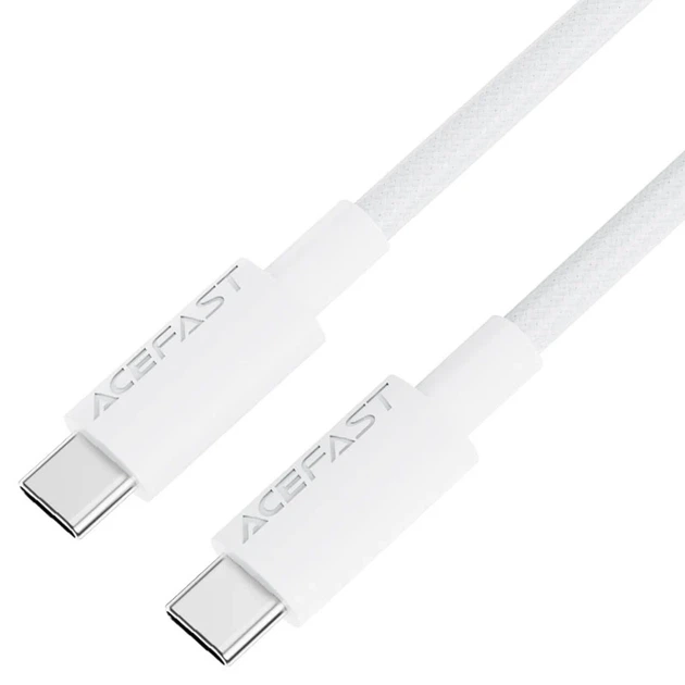 Кабель Acefast C18-03 Type-C — Type-C 60W 1.2 м плетеный белый - изображение 2