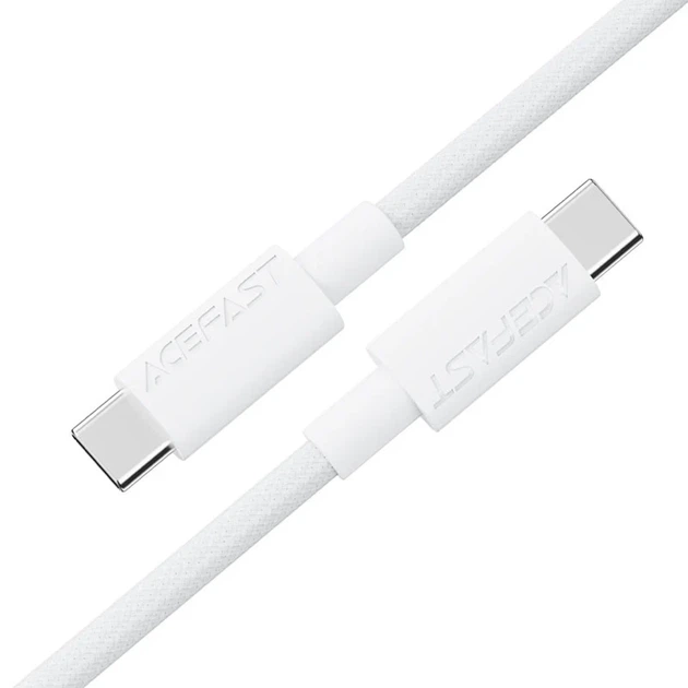 Кабель Acefast C18-03 Type-C — Type-C 60W 1.2 м плетеный белый - изображение 3