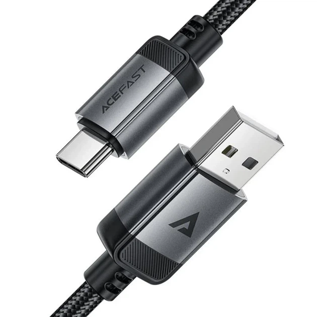 Кабель Acefast C20-04 USB - Type-C 3А 1.2 м у плетеній оплітці чорний - зображення 4