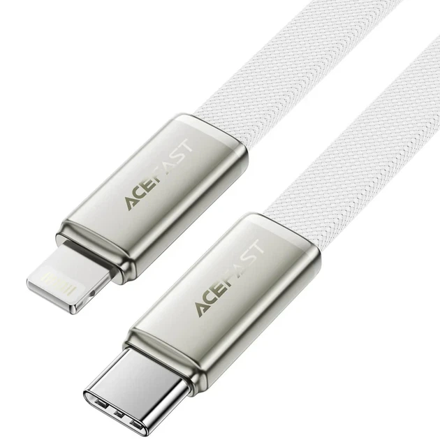 Кабель Acefast C24-01 Type-C — Lightning 30W плетений білий - зображення 2