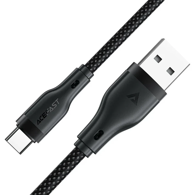 Кабель Acefast C8-04 USB — Type-C 3A 1.2 м плетений чорний - зображення 3