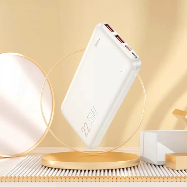 Повербанк Hoco J101 Astute 10000 mAh PD 20W QC 22.5W 2xUSB Type-C білий - Фото 4 Повербанк Hoco J101 Astute 10000 mAh PD 20W QC 22.5W 2xUSB Type-C білий - зображення 4