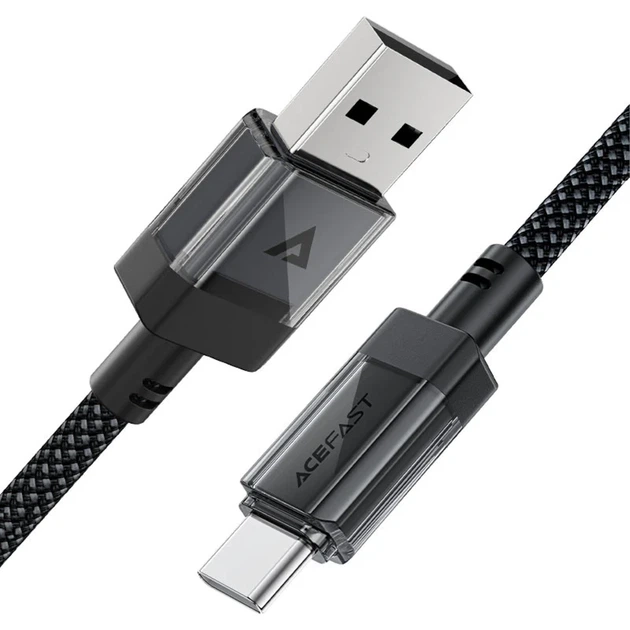 Кабель Acefast C12-04 USB — Type-C 3A плетеный черный - изображение 4