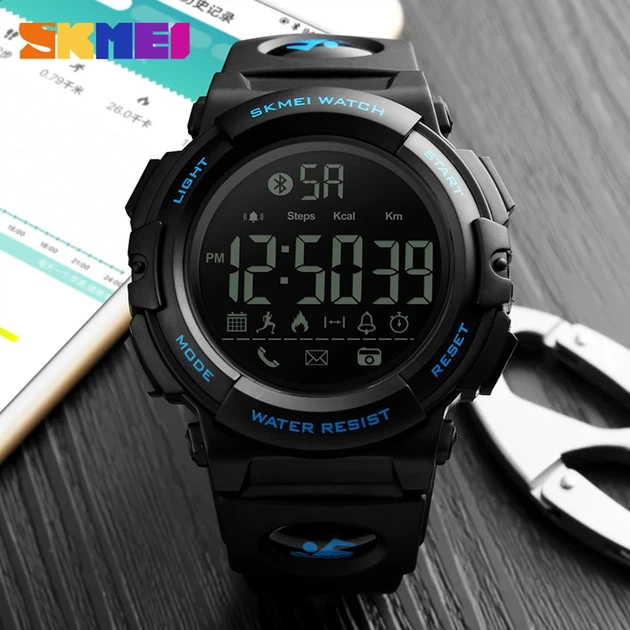 Смарт-часы Skmei 1303BU Blue, шагомер, Bluetooth, 5 ATM - изображение 3