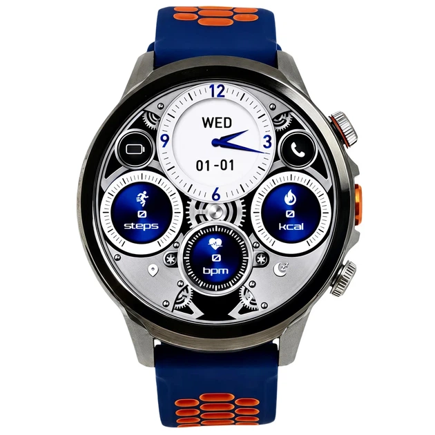 Смарт-часы UWatch Smart Technology Lava Blue с SIM-картой и GPS 52 мм, 2 ремешка - изображение 2