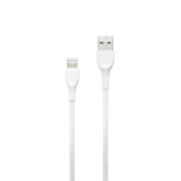 Кабель USB Lightning WALKER C565 силіконовий 2.4А 1 м білий - Фото 2 Кабель USB Lightning WALKER C565 силіконовий 2.4А 1 м білий - зображення 2