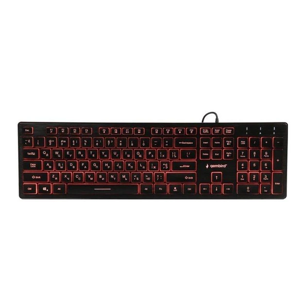 Клавиатура проводная Gembird KB-UML3-01-UA USB с подсветкой мультимедийная для ПК Black - Фото 2 Клавиатура проводная Gembird KB-UML3-01-UA USB с подсветкой мультимедийная для ПК Black - изображение 2