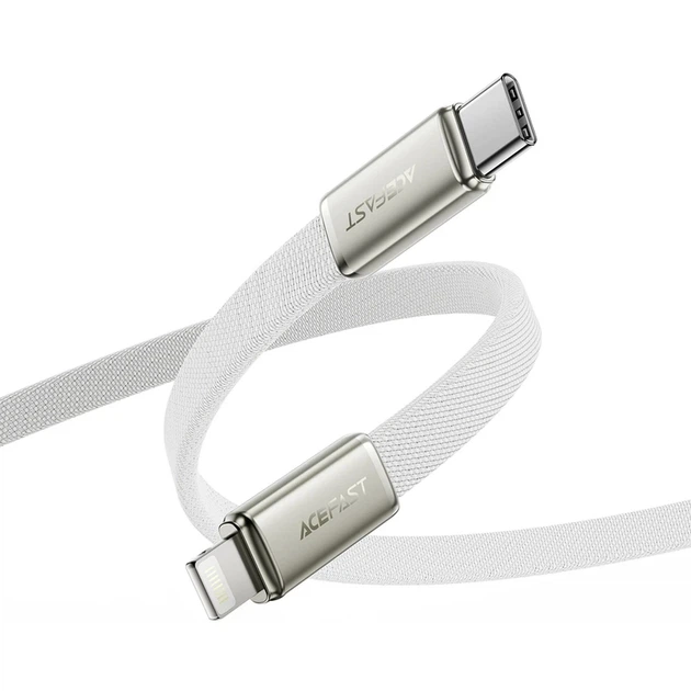 Кабель USB 2.0 Type-C M-Lightning M 1.2м білий ultra-thin C24-01 White Acefast (6974316286240) - изображение 4
