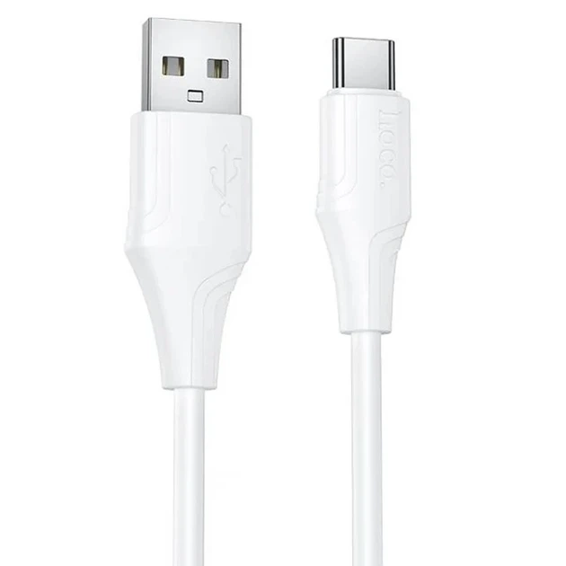 Кабель HOCO X124 Bien USB-A на Type-C 1 м 3 А силіконовий для зарядки і передачі даних білий - Фото 1 Кабель HOCO X124 Bien USB-A на Type-C 1 м 3 А силіконовий для зарядки і передачі даних білий - зображення 1