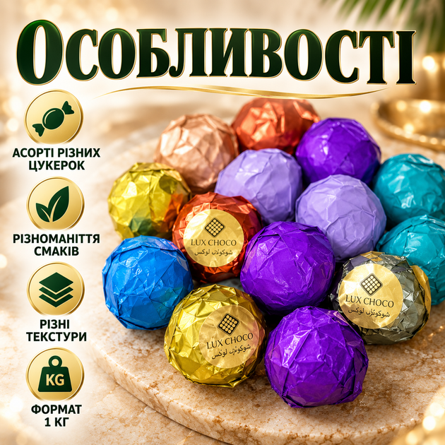 Цукерки асорті 1 кг солодощі набір східних ласощів у подарунковій упаковці для святкового столу подарунка близьким друзям колегам - зображення 2