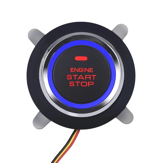 Кнопка старт стоп с иммобилайзером для автомобиля SMART START SYSTEM 52x30 мм Голубая подсветка запуск двигателя без ключа - изображение 3