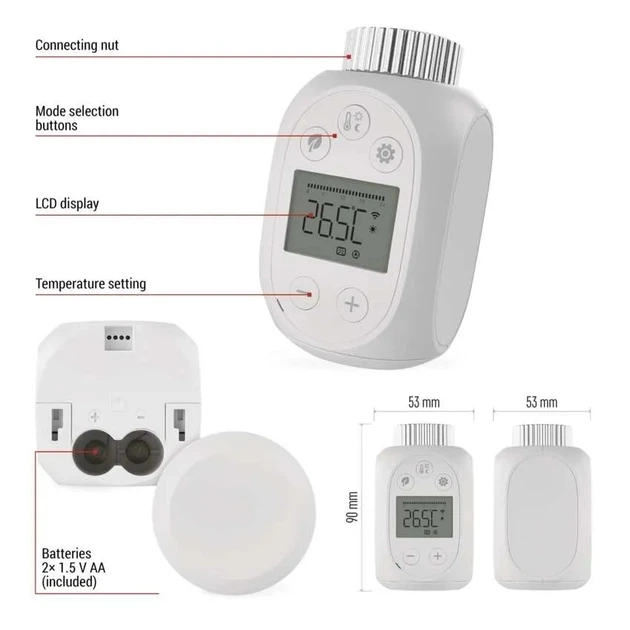 Умная цифровая термоголовка Emos P5631S GoSmart с беспроводным управлением ZigBee - изображение 9