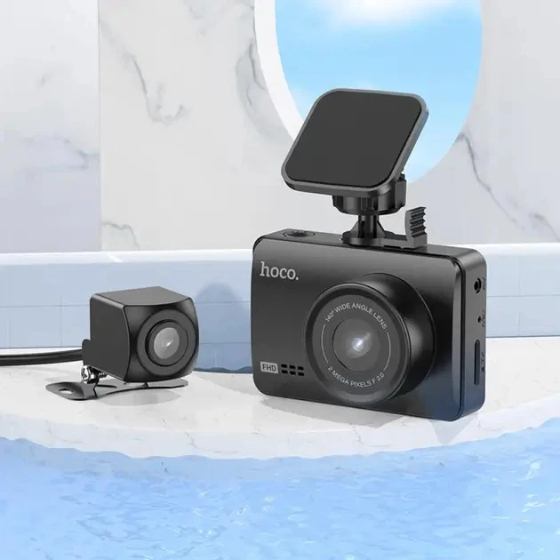 Відеореєстратор Hoco DV3 2,45-inch IPS+Камера Заднього Виду Чорний - изображение 7