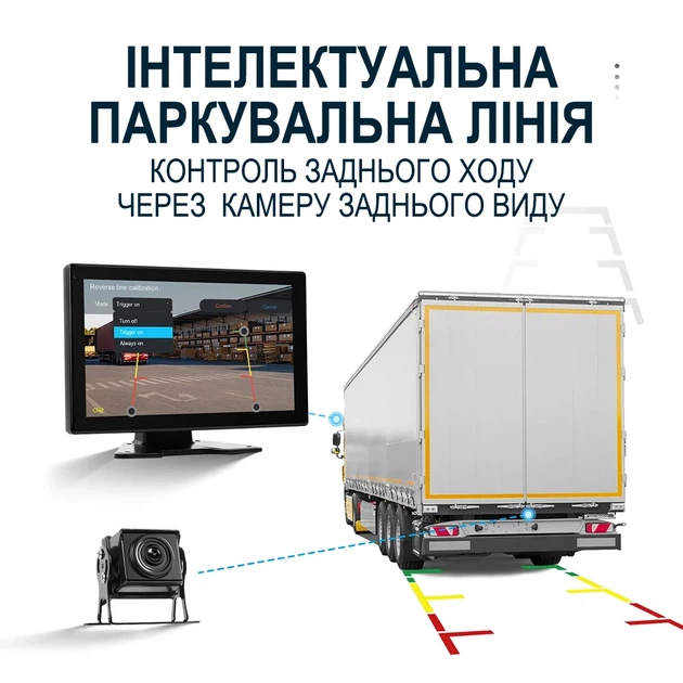 Паркувальний комплекс Podofo A3768 монітор 10.1 дюйма з 4 камерами, CarPlay і Android Auto - зображення 5