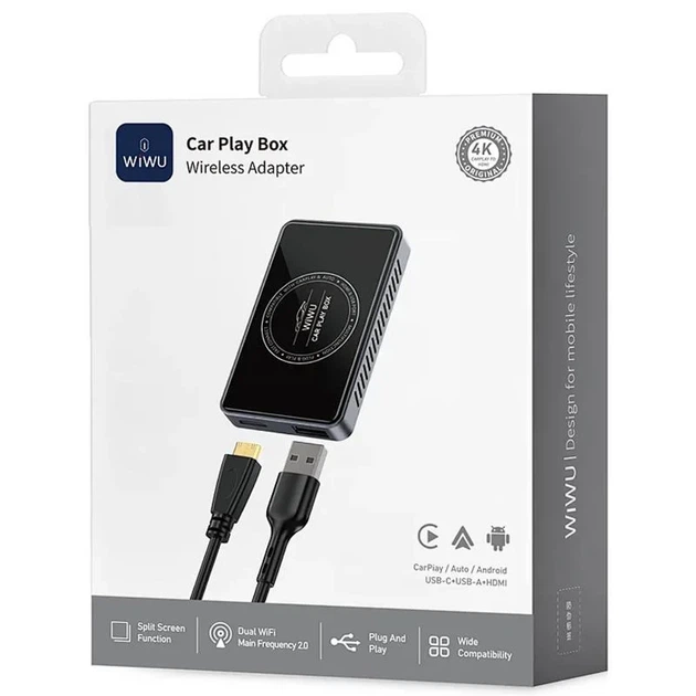 Адаптер WIWU Wi-CP004 Play box беспроводной CarPlay для iOS и Android черный - изображение 6