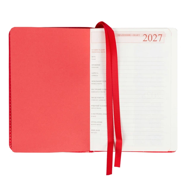 Дневник датированный 2027 Leo planner City A6 352 страницы красный (252762) - изображение 4