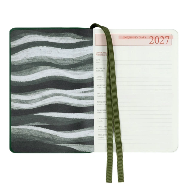Дневник датированный 2027 Leo planner Flow A6 352 страницы зеленый (252791) - изображение 3