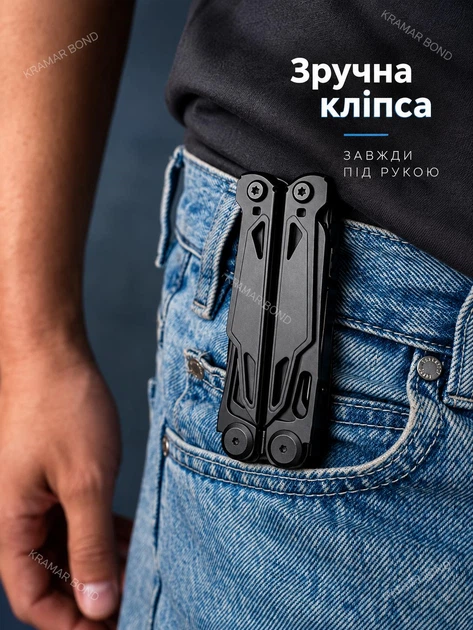 Мультитул Multi Tool MQ071 28 в 1, універсальний багатофункціональний кишеньковий мультиінструмент, складаний туристичний ніж з плоскогубцями, кусачками, пилкою, ножицями, викрутками, 11 бітами, 2 лезами та чохлом 548854527 - зображення 2