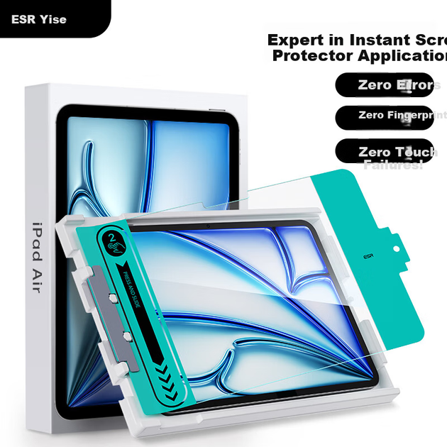 Защитная пленка из закаленного стекла ESR с мгновенным приклеиванием для iPad Air 8/7/6 11 дюймов 2026/25 New M4/3/2 HD, полноэкранная защита от отпечатков пальцев и падений, планшет Apple. - Фото 4 Защитная пленка из закаленного стекла ESR с мгновенным приклеиванием для iPad Air 8/7/6 11 дюймов 2026/25 New M4/3/2 HD, полноэкранная защита от отпечатков пальцев и падений, планшет Apple. - изображение 4
