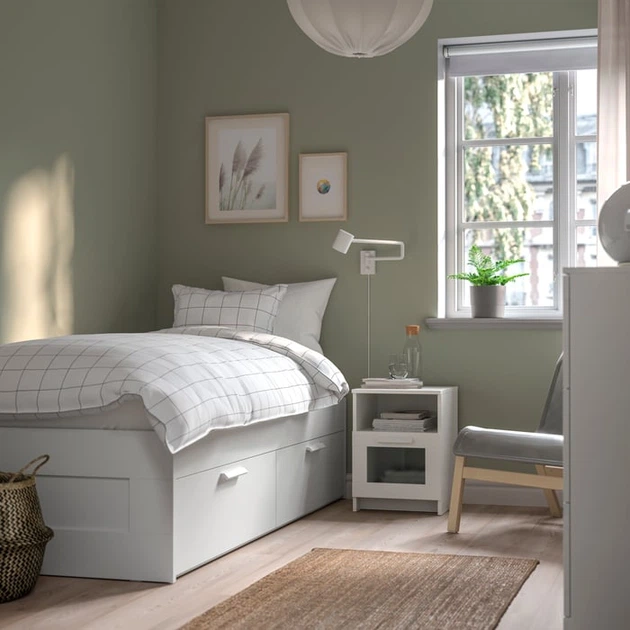 Тумбочка біля ліжка, біла, 39x41x53 см IKEA BRIMNES 102.349.42 - Фото 3 Тумбочка біля ліжка, біла, 39x41x53 см IKEA BRIMNES 102.349.42 - зображення 3